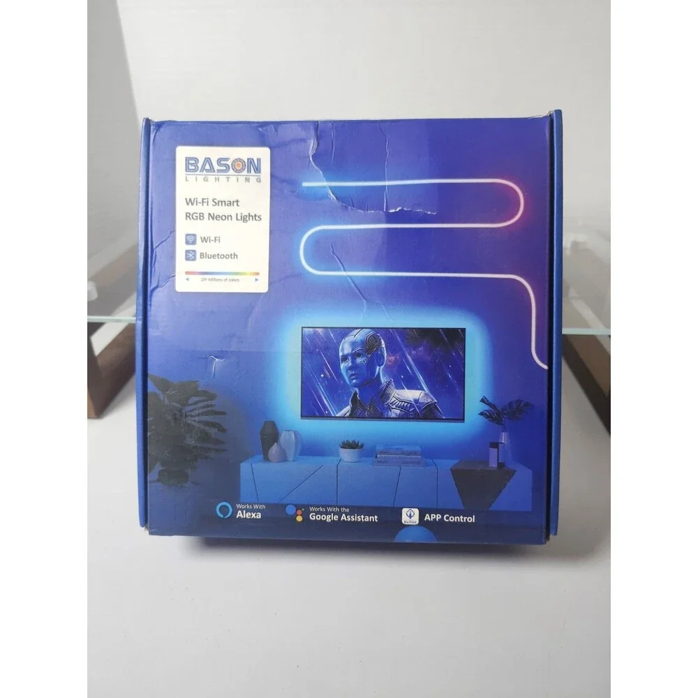 Wi-Fi Smart Neon Rope Light 9.8ft RGBIC Music Sync App Control Flexible Lighting